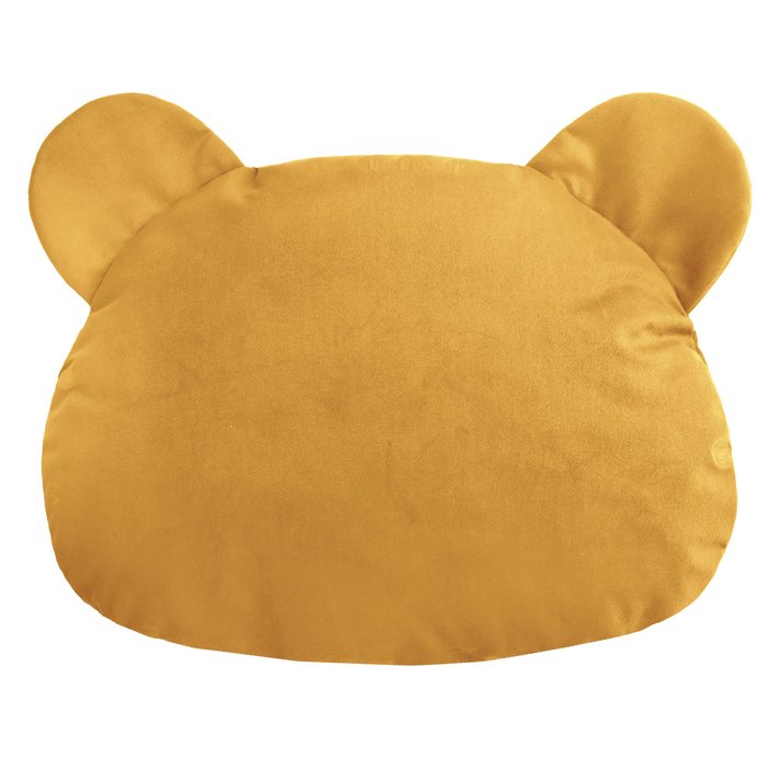 Jaune moutarde Coussin Nounours velours