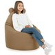 Beige Pouf Poire Fauteuil Teddy velours