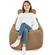 Beige Pouf Poire Fauteuil Teddy velours