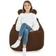 Marron Pouf Poire Fauteuil Teddy velours