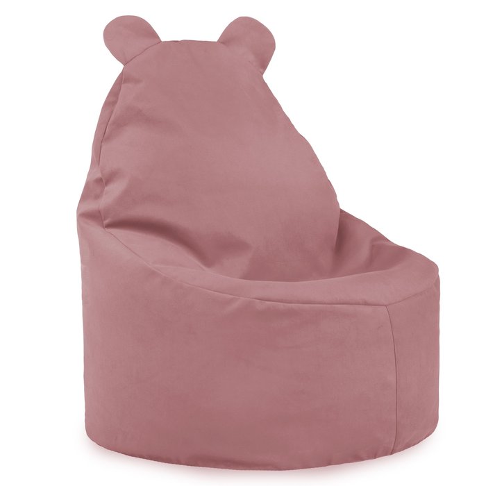 Rose poudré Pouf Poire Fauteuil Teddy velours