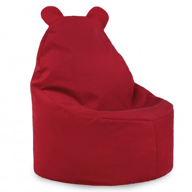Sitzsack Sessel Teddy Plüsch rot