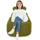 Vert Pouf Poire Fauteuil Teddy velours