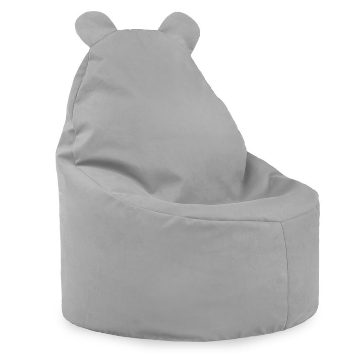 Gris clair Pouf Poire Fauteuil Teddy velours