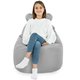 Gris clair Pouf Poire Fauteuil Teddy velours