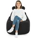 Noir Pouf Poire Fauteuil Teddy velours