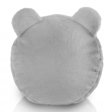Fußbank Teddy Kunstfell Yeti Grau