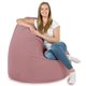 Rose poudré Géant Pouf Poire XXL velours