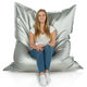 Argent Pouf Poire Coussin Simili-Cuir