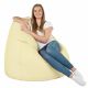 Crème Géant Pouf Poire XXL simili-cuir