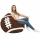 Marron Clair Pouf Ballon De Rugby Velours