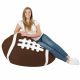 Marron Clair Pouf Ballon De Rugby Velours