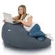 Bleu marine Mélange Géant Pouf Poire XXL recyclé