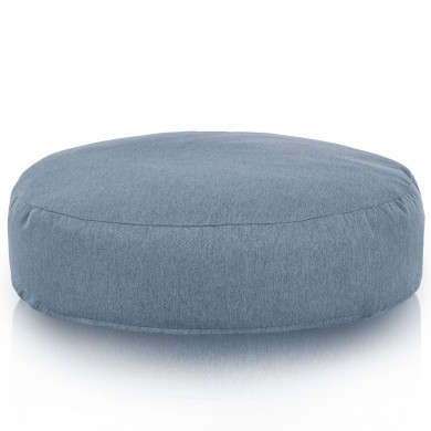 Bleu Mélange Coussin Pouf Rond Monaco recyclé
