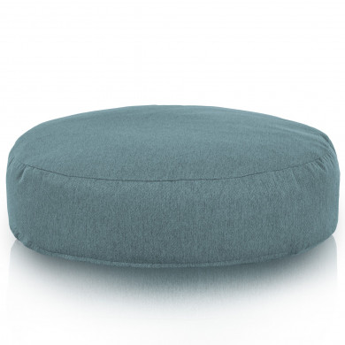 Turquoise Mélange Coussin Pouf Rond Monaco recyclé