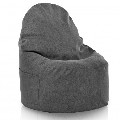 Noir Mélange Pouf Poire Fauteuil Porto recyclé