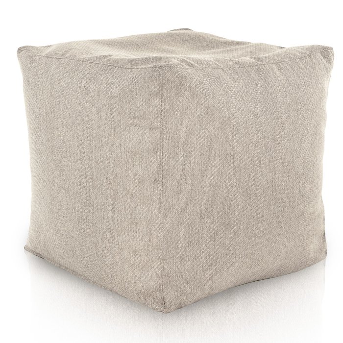 Beige Mélange Pouf Cube recyclé