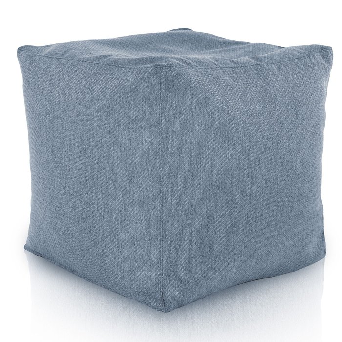 Bleu Mélange Pouf Cube recyclé