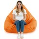 Orange Pouf Poire de jardin Drop XXL nylon