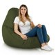 Vert foncé Pouf Poire de jardin Drop XXL nylon