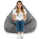 Gris Pouf Poire de jardin Drop XXL nylon