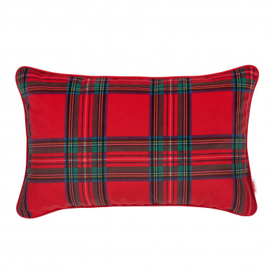 Carreaux Rétro Rouges Coussin Rectangulaire Pour Salon
