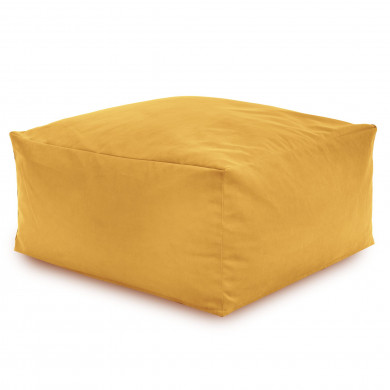 Hocker Sitzsack / Tisch Plüsch Senf