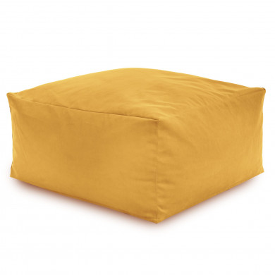 Jaune moutarde Pouf Table Florence velours