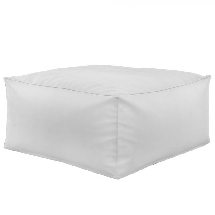 Blanc Pouf Table Florence simili-cuir