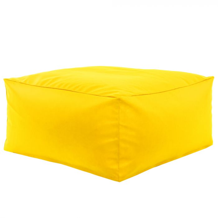 Jaune clair Pouf Table Florence simili-cuir