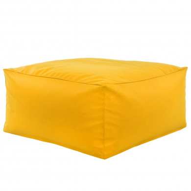 Jaune Pouf Table Florence simili-cuir