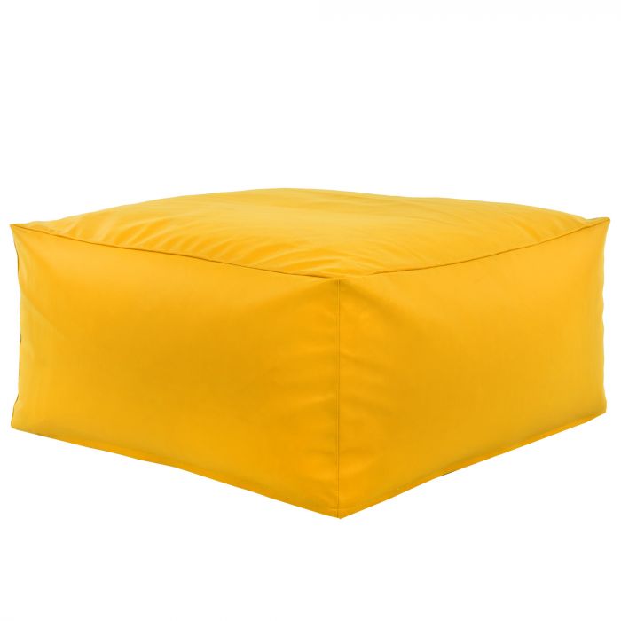 Jaune Pouf Table Florence simili-cuir