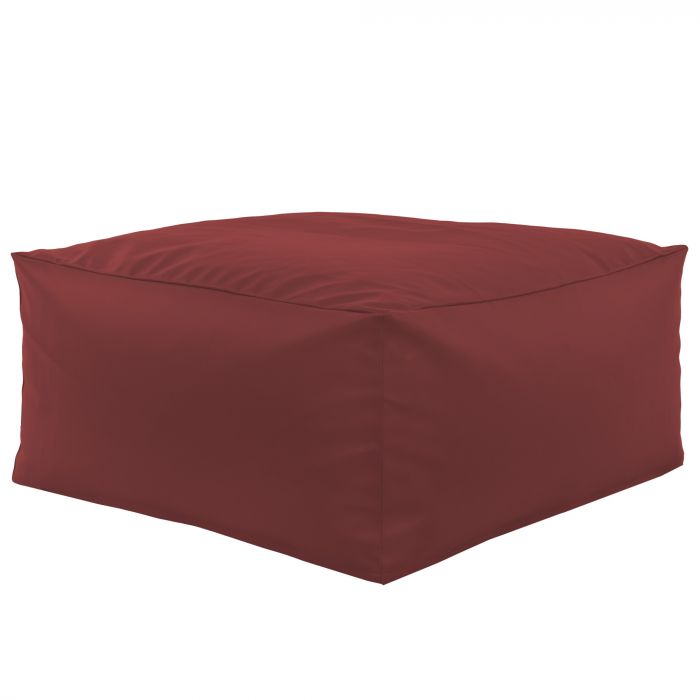 Rouge foncé Pouf Table Florence simili-cuir