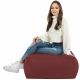 Rouge foncé Pouf Table Florence simili-cuir