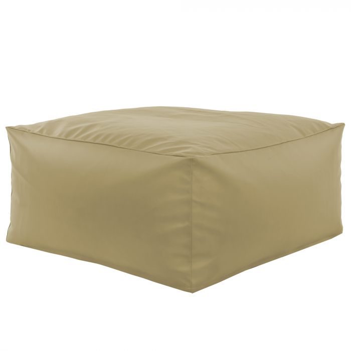 Beige Pouf Table Florence simili-cuir