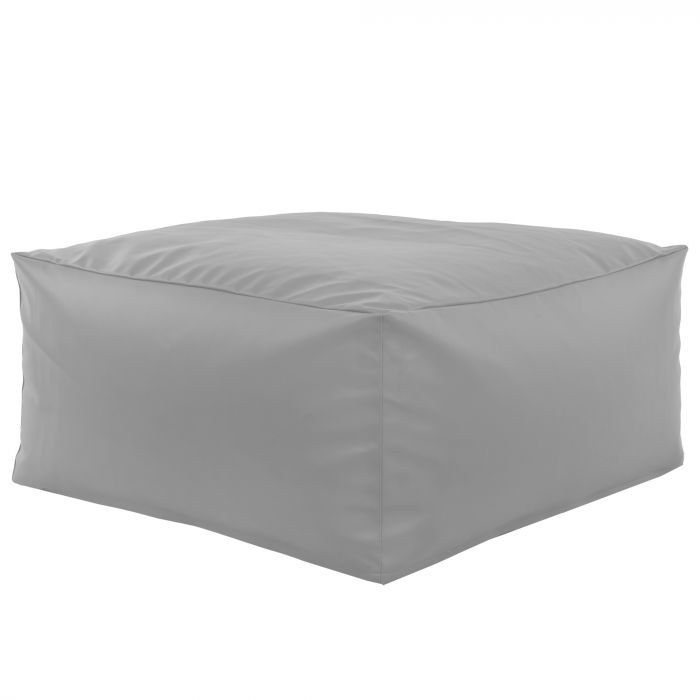 Gris clair Pouf Table Florence simili-cuir