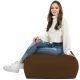 Marron Pouf Table Florence simili-cuir