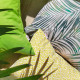 UV blanc et jaune Coussin Carré Extérieur 