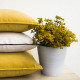 Jaune moutarde Coussin Carré pour salon velours