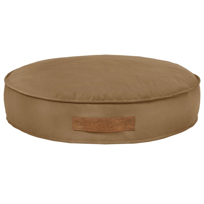 Beige Lits Pour Chiens Ronds velours