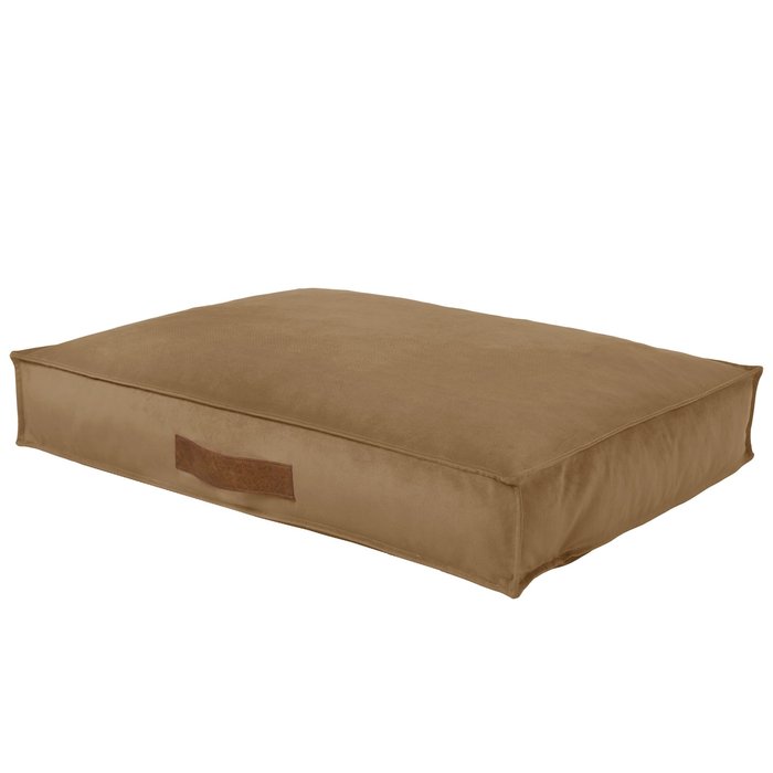 Beige Lits Rectangulaires Pour Chiens velours