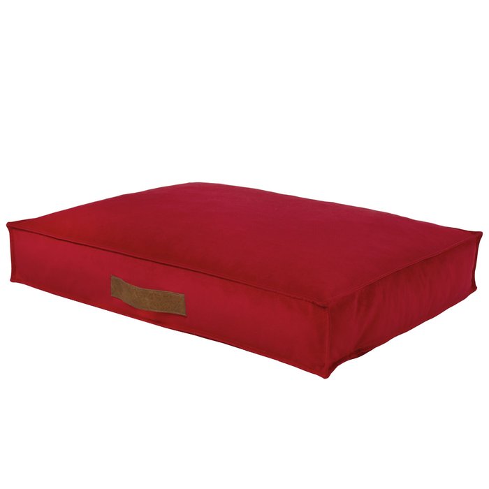 Rouge Lits Rectangulaires Pour Chiens velours