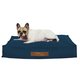 Bleu marine Lits Rectangulaires Pour Chiens velours