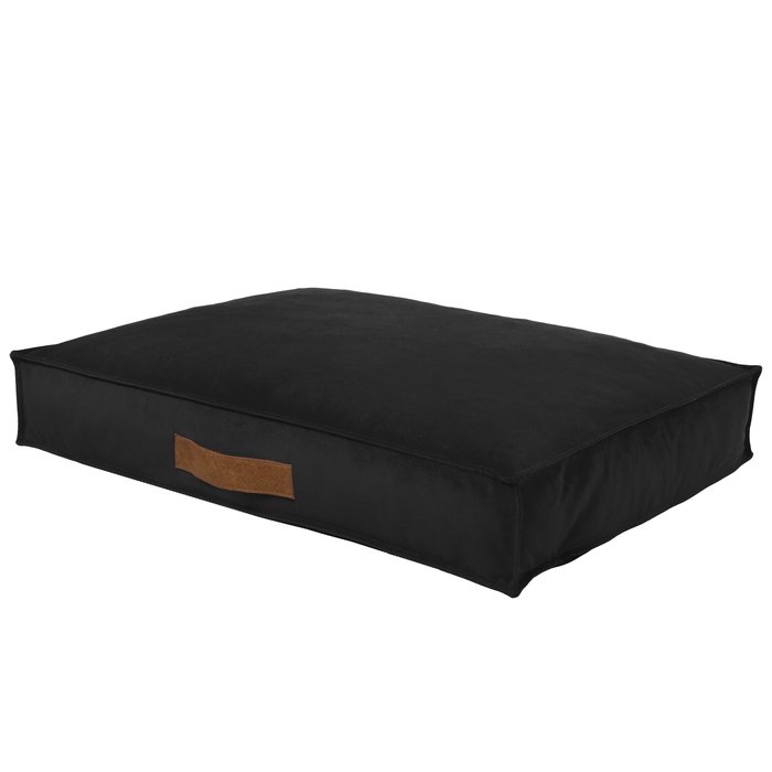 Noir Lits Rectangulaires Pour Chiens velours