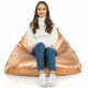 Cuivre Métallique Pouf Poire Bermuda Simili-Cuir