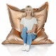 Cuivre Métallique Pouf Poire Coussin XL Simili-Cuir
