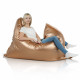 Cuivre Métallique Pouf Poire Coussin XXL Simili-Cuir