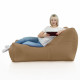 Lounge Sessel XXL Beige Plüsch Zimmer
