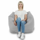 Gris clair Pouf Poire Fauteuil Amalfi velours