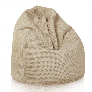 Beige Dot Pouf Poire